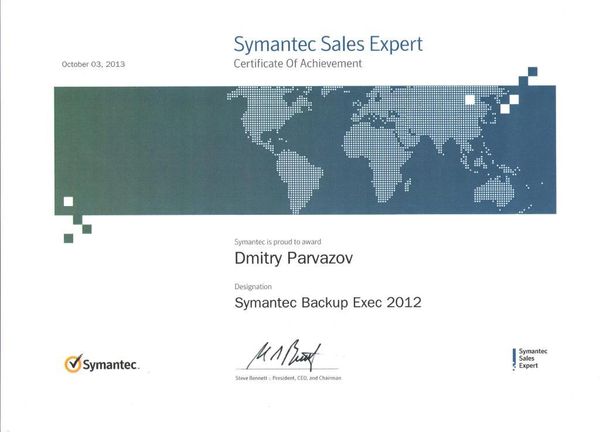 Сертификат Парвазова Д.А. «Symantec Sales Expert» Сертификат Парвазова Д.А. «Symantec Sales Expert»